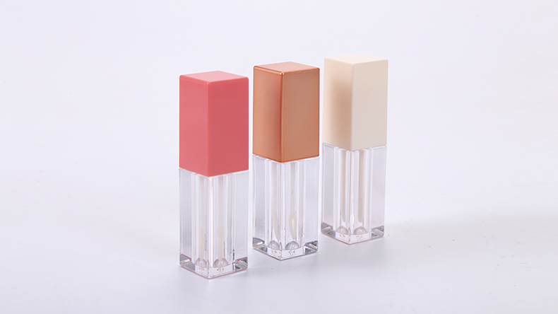 流行的方形透明唇彩管包装容器
