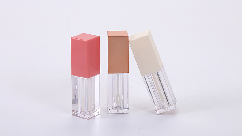 流行的方形透明唇彩管包装容器