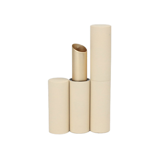 厂家现货口红管 喷涂质感圆形磁吸套铝斜口旋转口红管